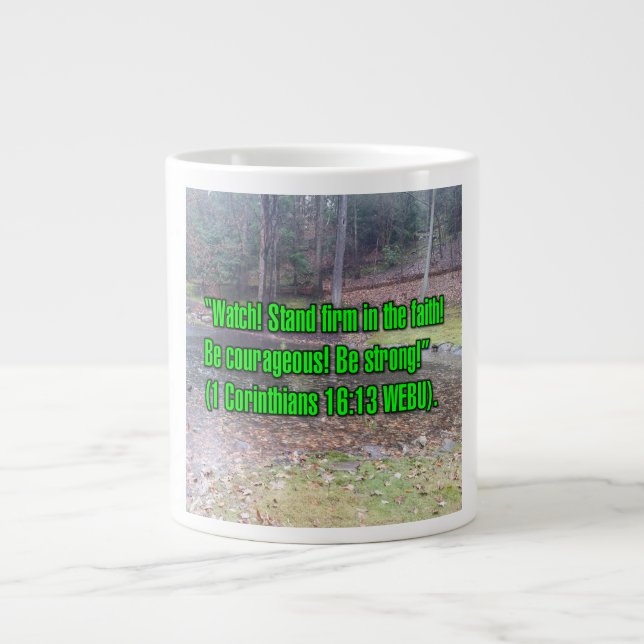 Caneca De Café Grande 1 Coríntios 16:13 WEBU Mug (Frente)