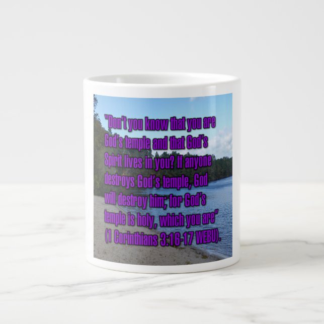 Caneca De Café Grande 1 Coríntios 3:16-17 WEBU Mug (Frente)