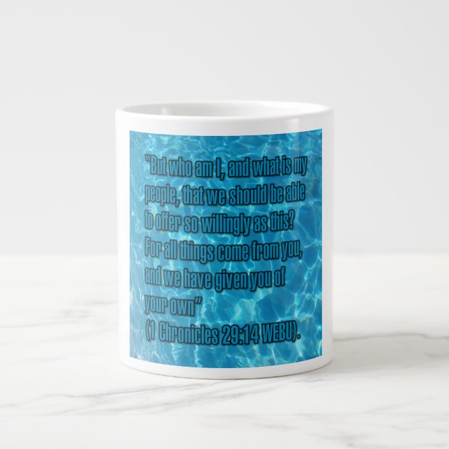 Caneca De Café Grande 1 Crônicas 29:14 WEBU Mug (Frente)