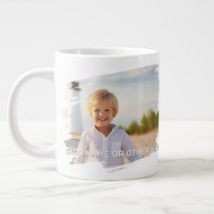 Caneca De Café Grande 1 Foto e Texto Completo - Brushstroke Horizontal