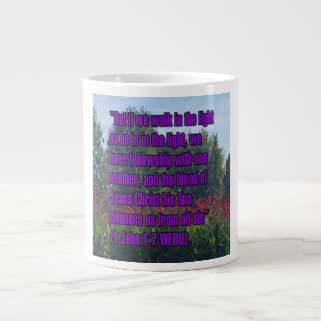 Caneca De Café Grande 1 João 1:7 WEBU Mug (Frente)