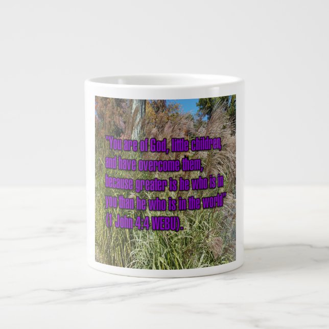 Caneca De Café Grande 1 João 4:4 WEBU Mug (Frente)