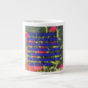Caneca De Café Grande 1 John 3:21-22 WEBU Mug