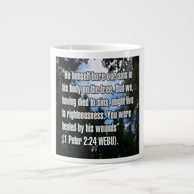 Caneca De Café Grande 1 Pedro 2:24 WEBU Mug (Frente)