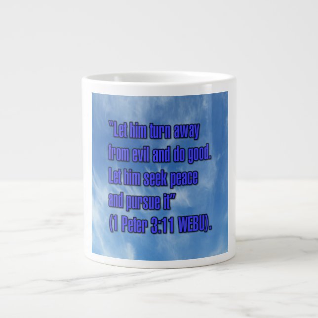 Caneca De Café Grande 1 Peter 3:11 WEBU Mug (Frente)
