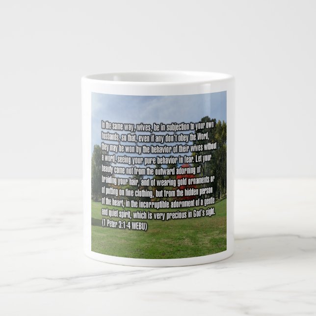 Caneca De Café Grande 1 Peter 3:1-4 WEBU Mug (Frente)