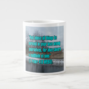 Caneca De Café Grande 1 Peter 4:8 WEBU Mug