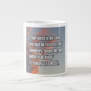 Caneca De Café Grande 1 Timothy 3:11 WEBU Mug
