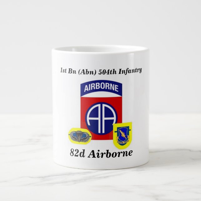 Caneca De Café Grande 1rua Bn (Abn) 504th Inf 82nd Airborne Jumbo Mug (Frente)