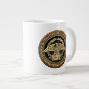 Caneca De Café Grande [200] Águia Imperial Romana Dourada sobre o Doura