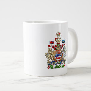 Caneca De Café Grande [200] Casaco de armas do Canadá [3D]