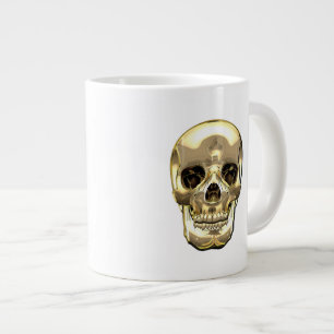 Caneca De Café Grande [200] Caveira Ouro