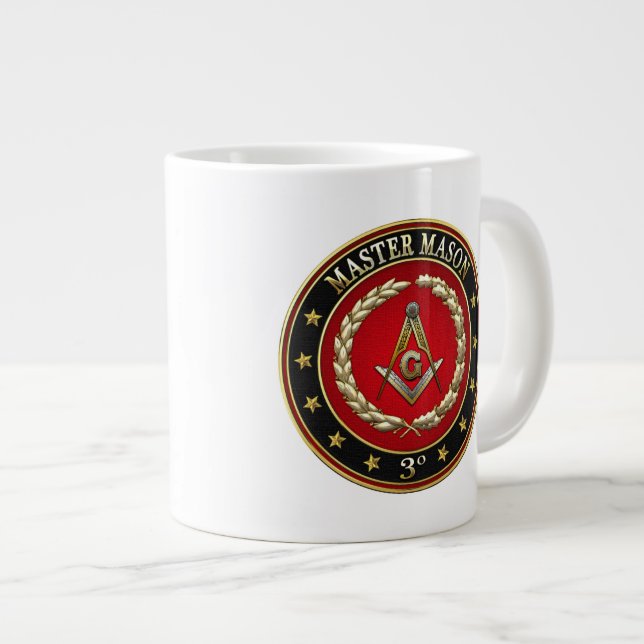 Caneca De Café Grande [200] Master Mason, 3º Grau [Edição Especial] (Frente Esquerda)