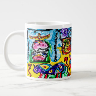 CANECA DE CAFÉ GRANDE 20 OZ—ABSTRATO PURPLE BUFFALO