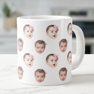 Caneca De Café Grande 20 Oz Jumbo Cute Baby Face 2 Photos Specialty