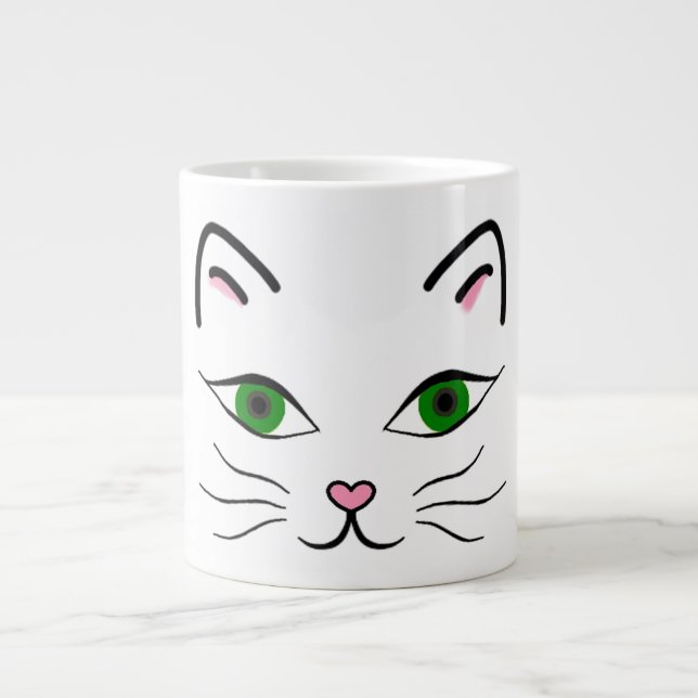 Caneca De Café Grande 20 oz. Jumbo Mug - Face Gatinho (Frente)