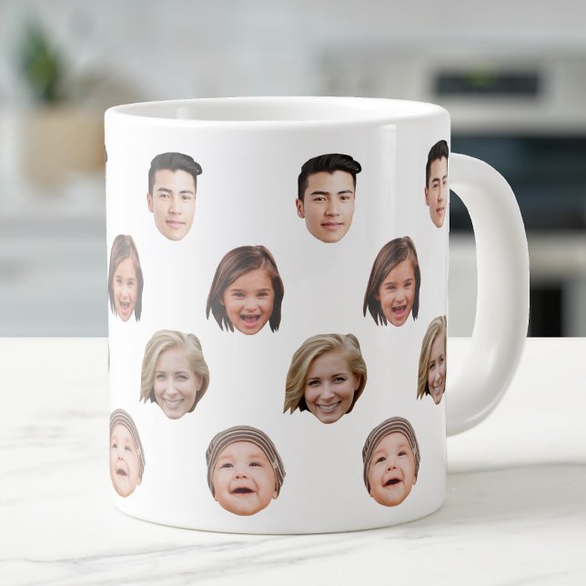 Caneca De Café Grande 20 Oz Jumbo Rosto de Família Bonito 4 Fotos Especi (Criador carregado)