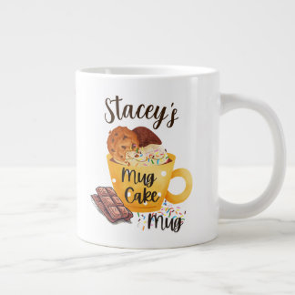 Caneca De Café Grande 20 oz. Mug, Nome Personalizável, "Mug Cake Mug"