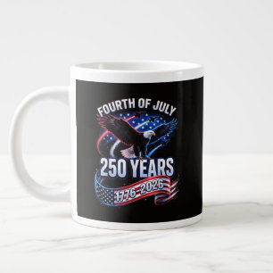 Caneca De Café Grande 250º Aniversário EUA 1776-2026 Patriótico American