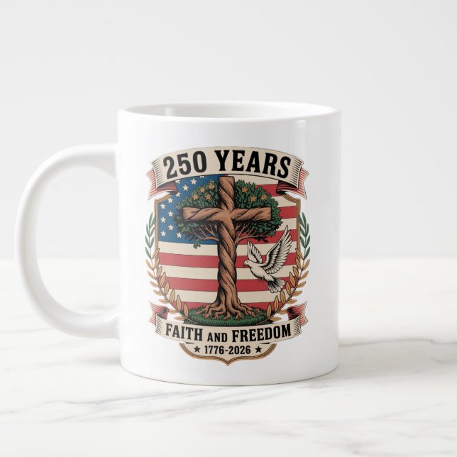 Caneca De Café Grande 250 anos fé e liberdade (Esquerda)