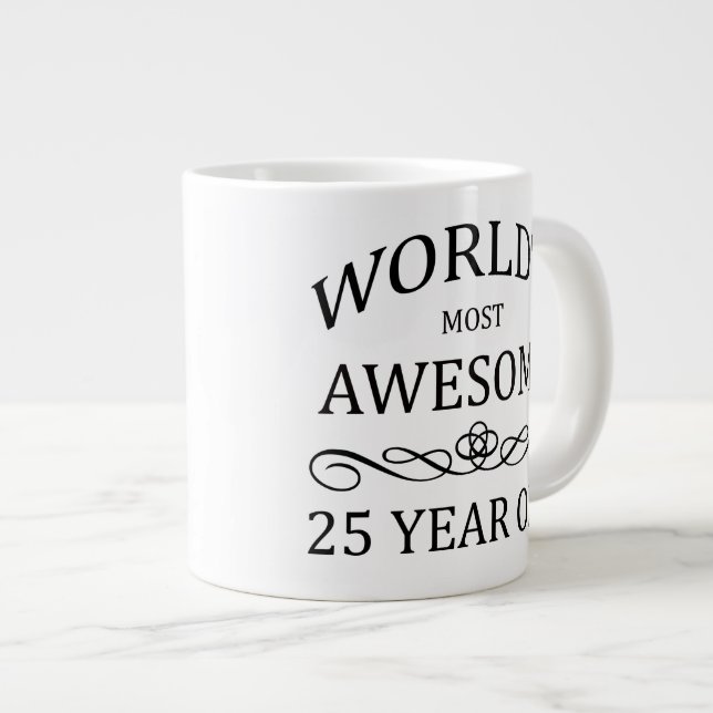 Caneca De Café Grande 25 anos mais incrível do mundo (Frente Esquerda)