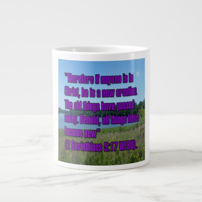 Caneca De Café Grande 2 Corinthians 5:17 WEBU Mug (Frente)