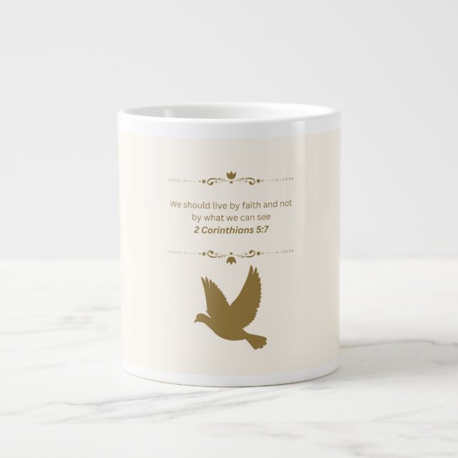 Caneca De Café Grande 2 Corinthians 5:7 Caneta Especial (Frente)