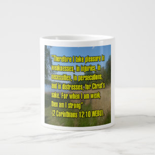 Caneca De Café Grande 2 Coríntios 12:10 WEBU Mug
