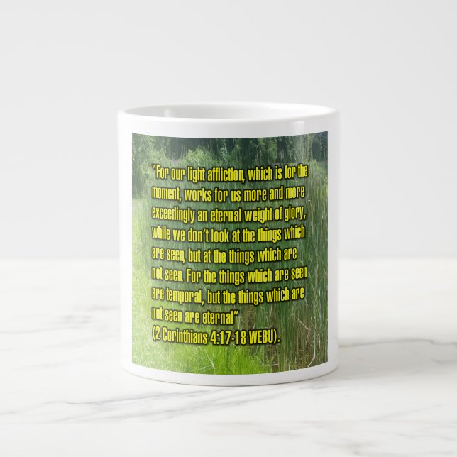 Caneca De Café Grande 2 Coríntios 4:17-18 WEBU Mug (Frente)
