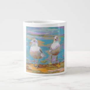 Caneca De Café Grande 2 Mug de gaivotas