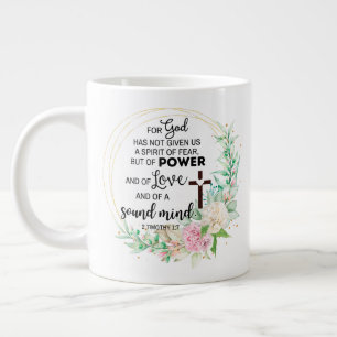 Caneca De Café Grande 2 Timothy 1:7 Deus não deu um espírito de medo