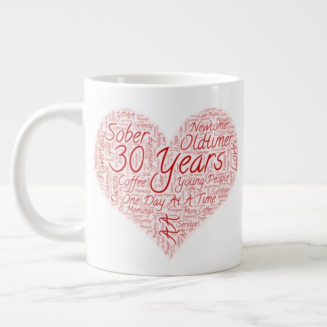 Caneca De Café Grande 30 anos pela graça de Deus (Esquerda)