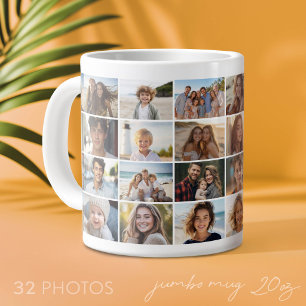 Caneca De Café Grande 32 Colagem de Fotos - imagens pequenas