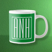 3 Iniciais Monograma | Verde e branco
