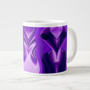 Caneca De Café Grande 3D Sonhos Roxos Arco-Íris, Alienígena