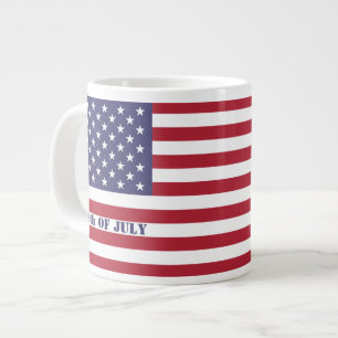 Caneca De Café Grande 4 de julho Patriótico do Bandeira Americano