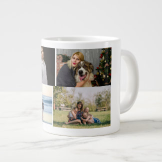Caneca De Café Grande  4 Family Photo Collage Custom