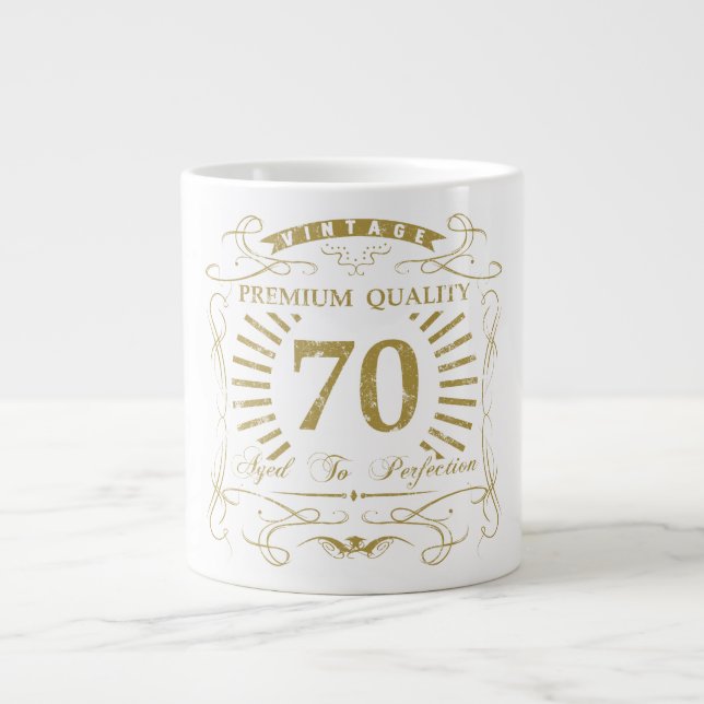 Caneca De Café Grande 70 Birthday Gag Gift (Frente)