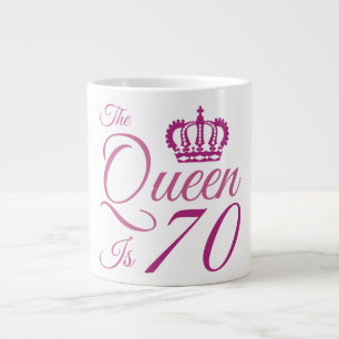 Caneca De Café Grande 70 Birthday Queen