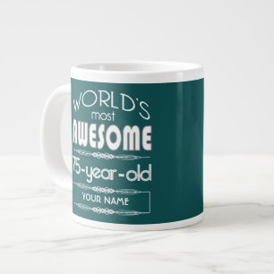 Caneca De Café Grande 75.º Aniversário do Mundo Melhor Verde Escuro Fabu