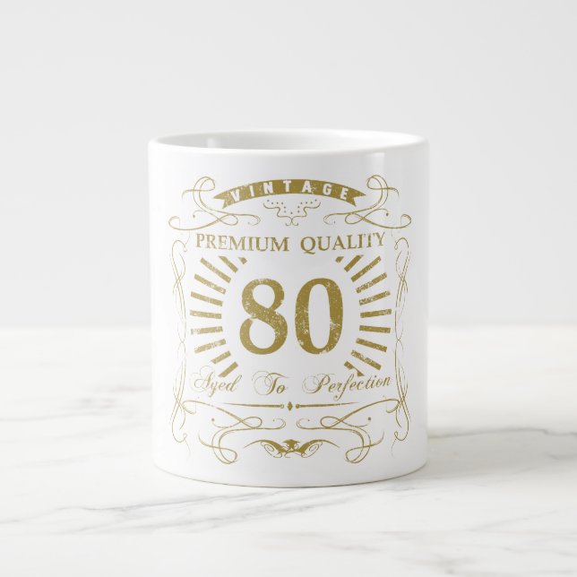 Caneca De Café Grande 80 Birthday Gag Gift (Frente)
