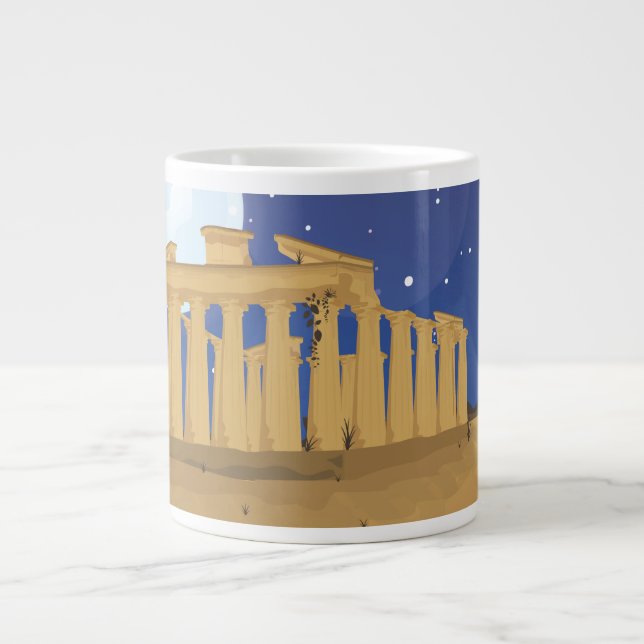 Caneca De Café Grande A Acrópole de Atenas (Frente)