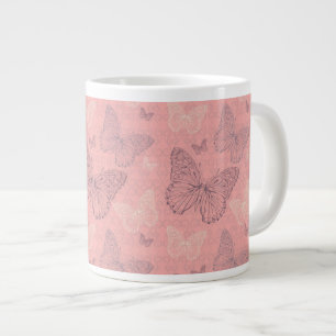 Caneca De Café Grande A Borboleta Rosa