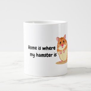 Caneca De Café Grande A casa é onde meu hamster é um hamster marrom