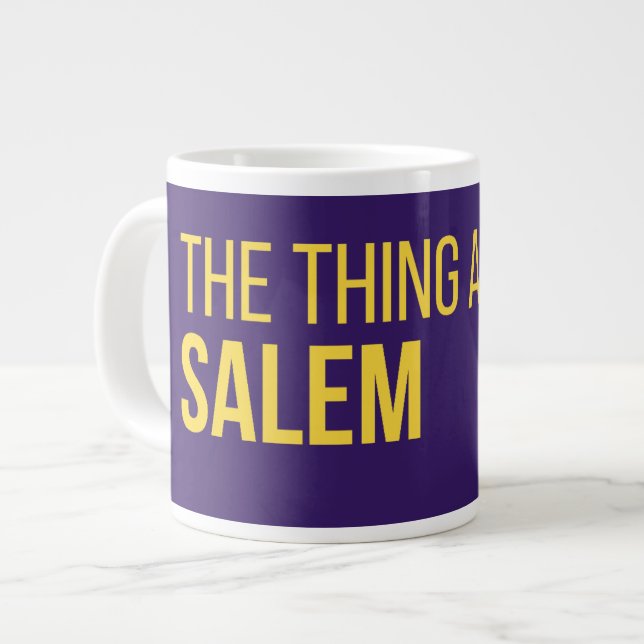 Caneca De Café Grande A Coisa Sobre Salem Podcast Jumbo 20 onças Mug (Frente Esquerda)