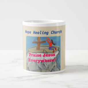 Caneca De Café Grande A Igreja da Esperança da Recuperação Elogia a C