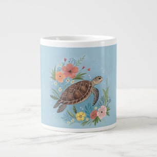 Caneca De Café Grande A ilustração de uma tartaruga marinha