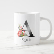 A - Letra Silver Monograma Vermelho Floral Verde P