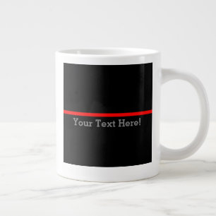 Caneca De Café Grande A linha vermelha fina simbólica do seu texto em p