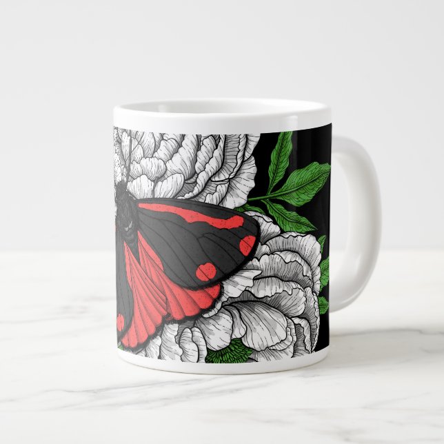 Caneca De Café Grande A mariposa cinabar (Frente Esquerda)